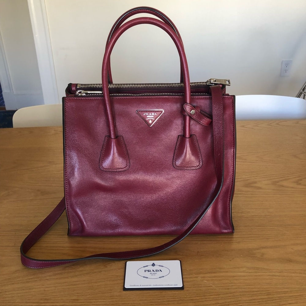 Prada NWOT Glacé Calf Twin Pocket Bag